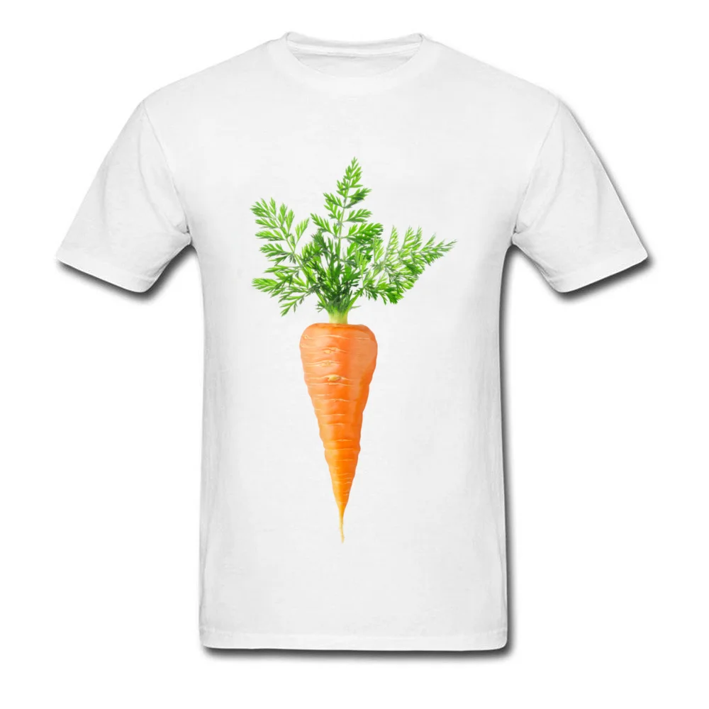 Carrot with big leaves On Sale Short Sleeve Design T Shirts 100% Cotton Crew Neck Men's Tops T Shirt Clothing Shirt Autumn Carrot with big leaves white