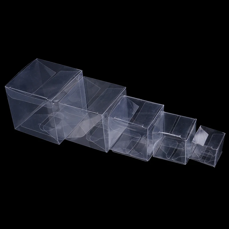 50 шт./лот 3x3x3cm 7x7x7cm квадратные ПВХ коробки для шоколада прозрачные подарочные