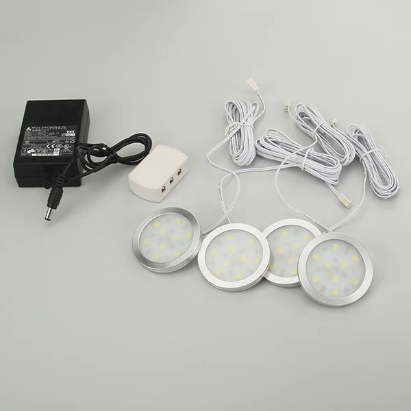 

4pcs Home Kitchen Led Under Cabinet Lighting 5050LED SMD 3-chip Energy Saving Lights Lamp Bulb + 1PC 24W power driver 110-240V
