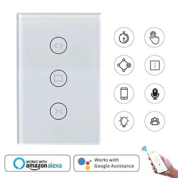 

Wifi Smart Touch Curtain Switch Panel Alexa Voice Remote Control Graffiti APP Smart WiFi Timer Switch Alexa Amazon Home