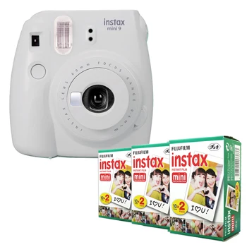 Fujifilm Instax Mini 9 мгновенная камера+ Fuji 60 пленка белый край простая фотография - Цвет: Smoky White