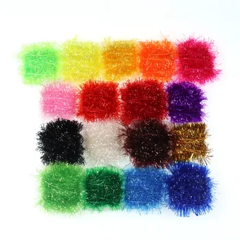 

10PACKS 10mm Fly Tying Material Wide Crystal Flash Chenille Hackle for Streamer Salmon Egg