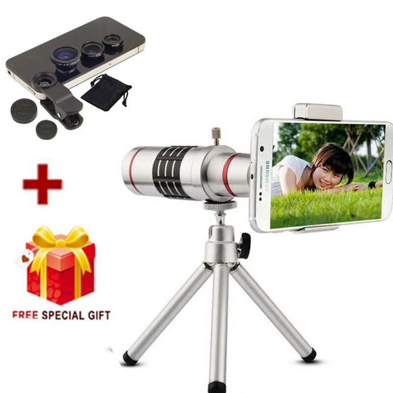 

Universal 18X Zoom Phone Telescope Telephoto Camera Lens + Tripod for iphone 8 7 8 Plus 7 Plus Samsung XIAOMI Smartphones
