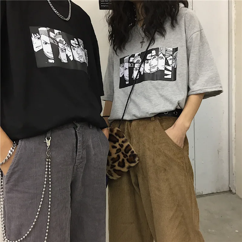 Camiseta موهير 2019 الربيع الصيف المرأة تي شيرت الكورية Ulzzang المتناثرة الشارع الشهير خمر تي شيرتات قصيرة الاكمام الإناث قمم