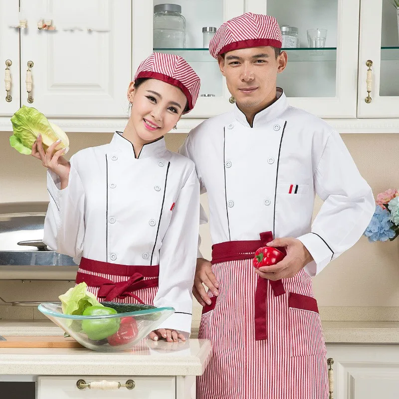 Long Sleeve White Chef Uniform Chinese Hotel Restaurant Service Chef font b Jacket b font Winter