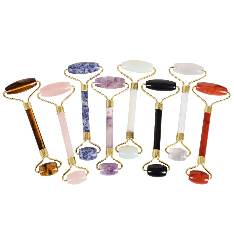  High Quality Facial Roller Massage Jade Stone Multicolor Body Massager Anti Wrinkle Cellulite Face 