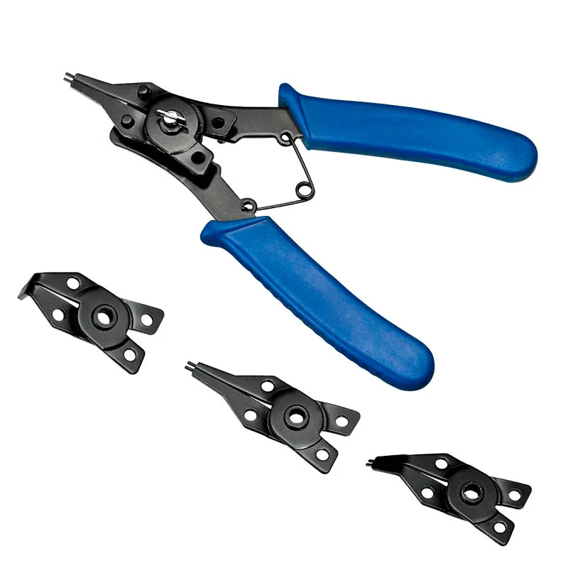 

TNI-U 4 In 1 Circlip Pliers Flexible Head Multi Crimp Tool Circlip Combination Retaining Ring Hand Tool Set Snap Ring Plier