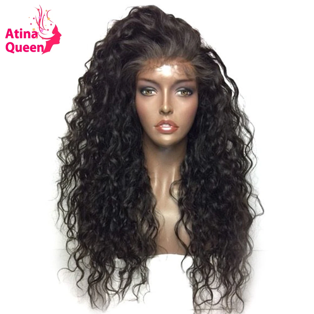 Atina Queen Hair Products Water Wave Glueless Full Lace Wigs With