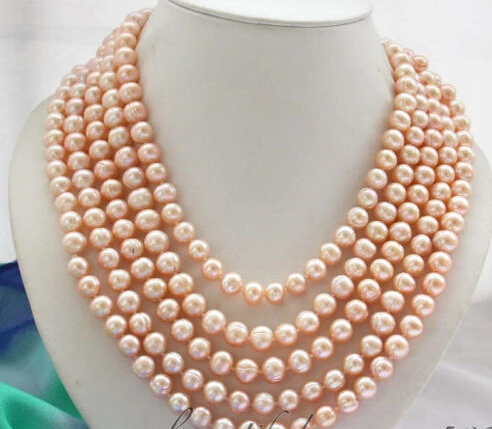 

~~ BJC 00125 pink round freshwater cultured pearl necklace Discount 35%