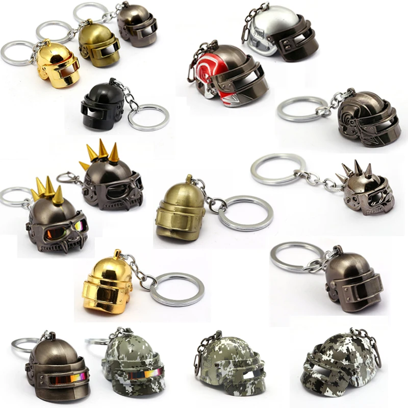 

17 Styles PUBG Keychain Battle Grounds Key Chain Helmet Alloy Keyring Jewelry Game Fans Gift llaveros mujer brelok
