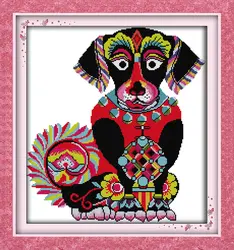 Радость воскресенье животного Стиль Красочные собака вышивка наборы для вышивки крестом хлопковой нитью