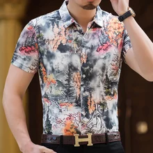 Модная мужская гавайская рубашка с коротким рукавом летние повседневные рубашки с цветочным принтом Мужские размеры для Азии M-3XL