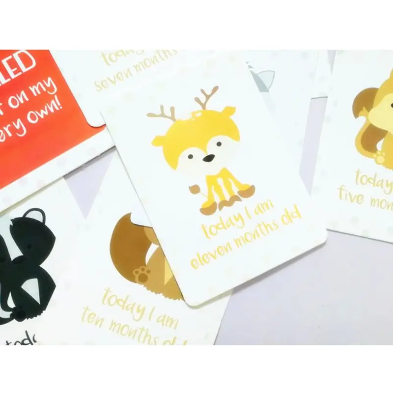 24Pcs/Set For Memory Baby Pregnant Women Monthly Photograph Cards Fun Month Milestone Cards 24Pcs/Set For Memory Baby Pregnant Women Monthly Photograph Cards Fun Month Milestone Cards