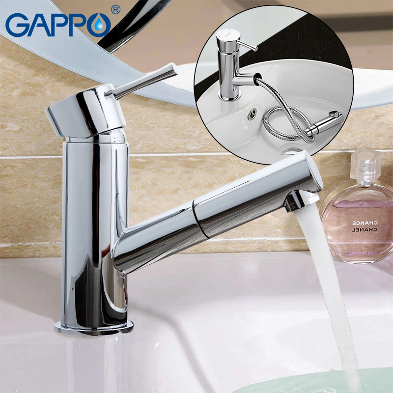 

GAPPO Pull Out Basin Faucet basin sink faucet chrome water mixer taps basin faucet with sprayer torneira do anheiro