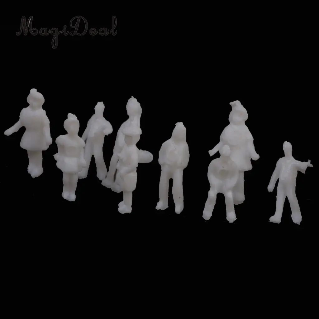 1:200 &1:100 Scale Model Train People Figures TT Architecture Model Station Platform Scenery White Unpainted Figures People