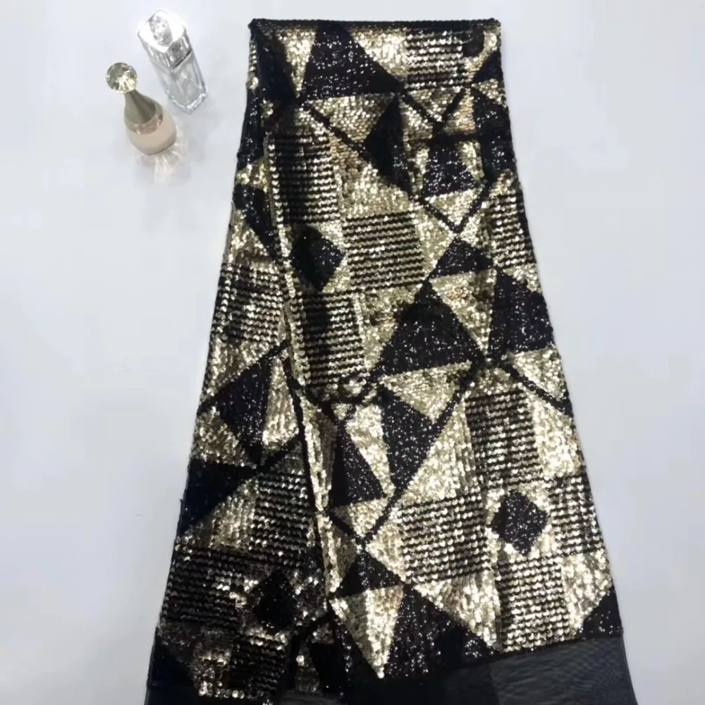 

2019 Sequins Tulle Lace Fabric Nigerian High Quality Tulle Lace Fabric For Bride Wedding Fabric
