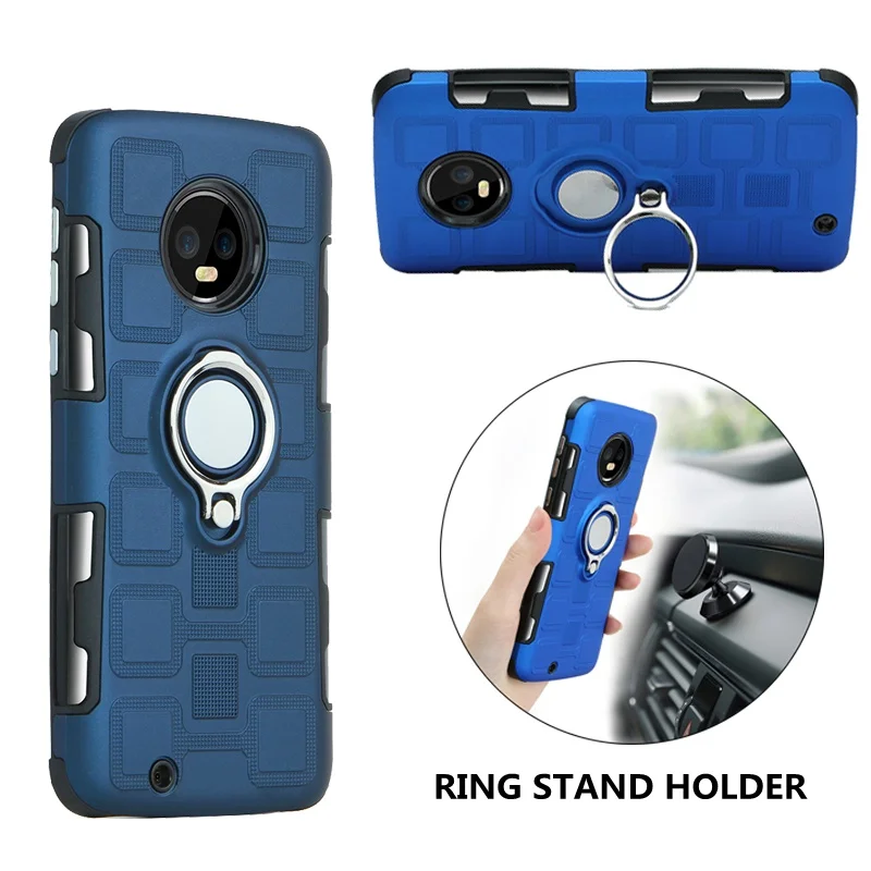 For Moto G4 G5 G6 D5S Plus Shockproof Ring Stand Holder Phone Case Cover for E4 Z2 Z3 Play C Hard Cases |