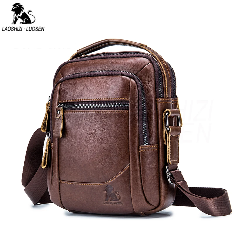 Billig 2019 männer Tragetaschen Aus Echtem Leder Neue Mode Mann Leder Umhängetasche Solide Kreuz Körper Taschen Schulter Business Taschen Für männer