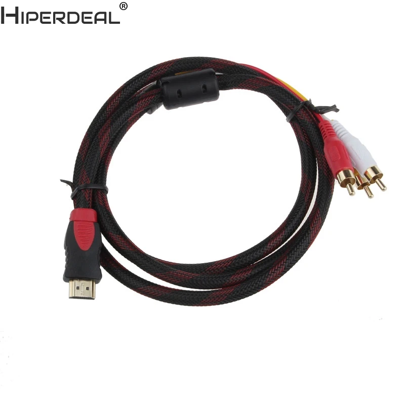 HIPERDEAL HDMI высокое качество до 3 RCA 1,5 м кабель Мужской адаптер конвертер кабель для HDTV Oct30 HW