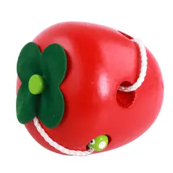 Ярко-красный цвет гусеница ест фрукты деревянные детские игрушки Младенец Малыш ранняя развивающая игрушка развивающие игрушки