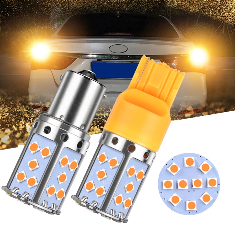 Светодиодный указатель поворота автомобиля BAU15S PY21W BA15S P21W 7440 W21W 35SMD 3030 1 шт. |
