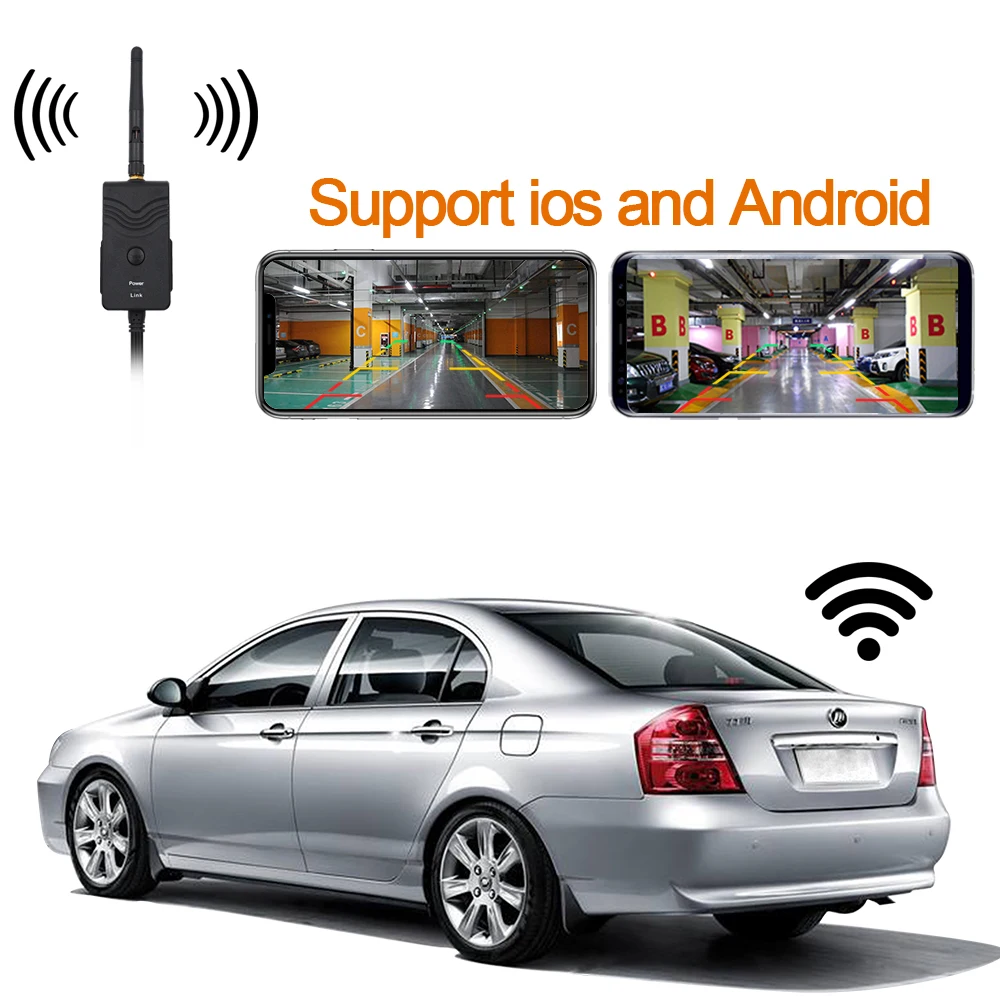 

Carsanbo Newest WiFi Transmitter Signal Repeater for Wireless Car Rear View Backup Camera Support for iPhone IOS & Android Phone
