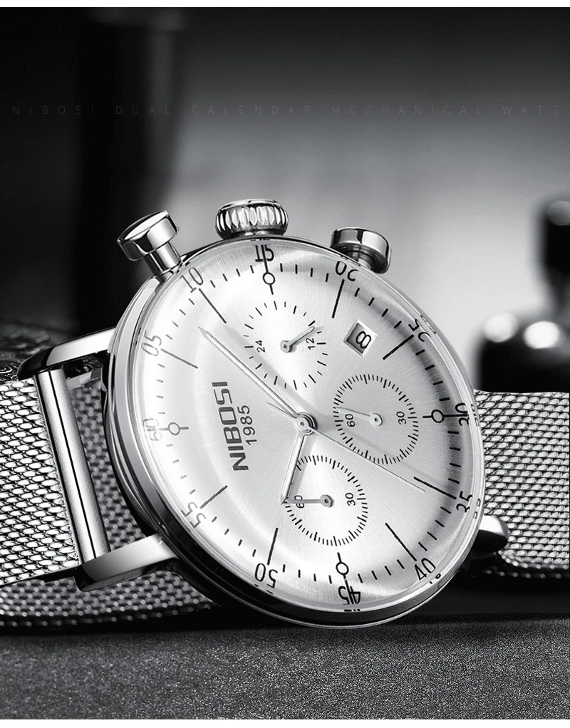 Uhren Herren Luxusmarke NIBOSI Watch Men Luxury Brand Famous Dress Analog Quartz Watch Mesh Steel Man Clock Waterproof  (6)