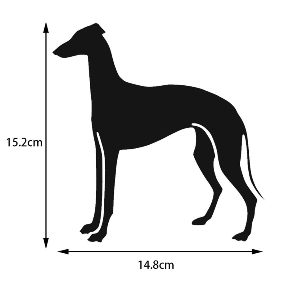 14.815.2CM Greyhound Dog Car Styling Decoration Decal Fashion Window Decoration Cartoon Car Sticker blackWhiteLaser (1)