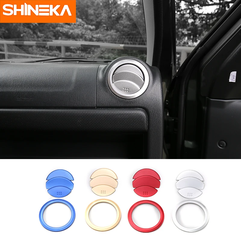 

SHINEKA Newest Aluminum Decoration Cover Trim Air Conditioning AC Vent Outlet Ring Sticker for Suzuki Jimny Car Accessories