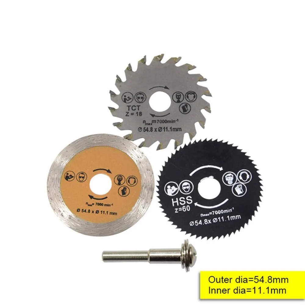 3pcs 54.8mm Diameter Mini Circular Saw Blade High Speed Steel