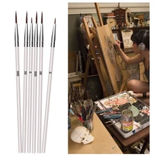 10 шт./лот, нейлоновая круглая кисть для покраски, крючок, ручка для рисования, краски, инструменты для рисования, кисть для рисования, тонкий крючок