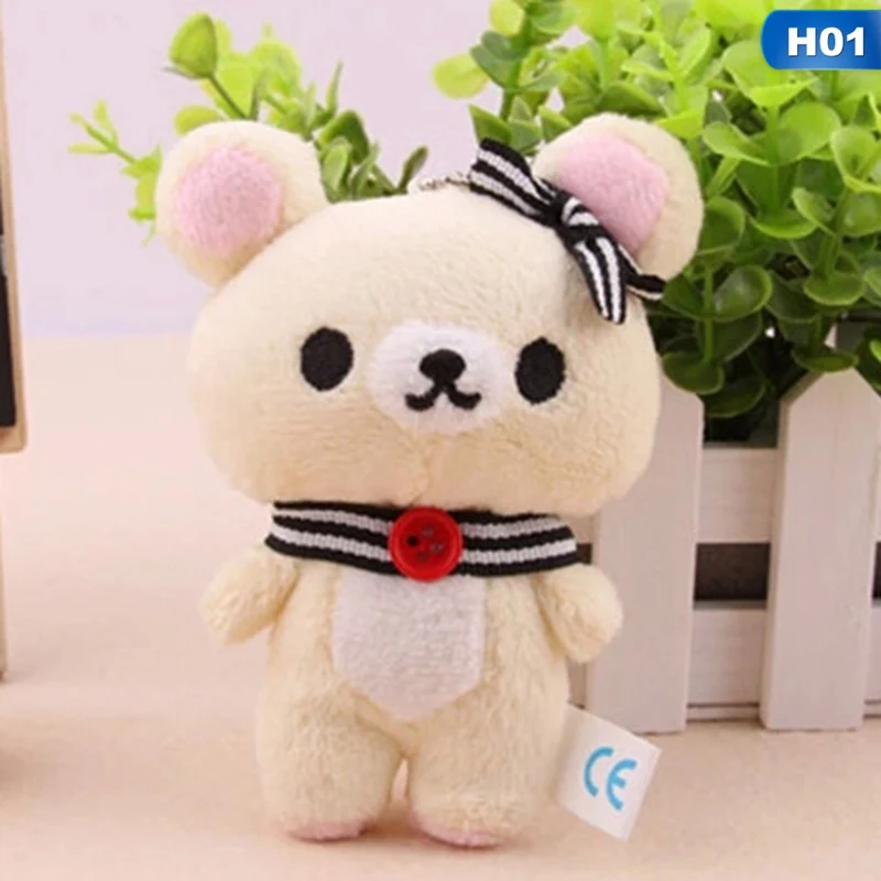 1 шт. Kawaii стоя 11 см любовник медведь плюшевая мягкая игрушка, мягкая фигурка куклы, брелок дизайн; подвеска Очаровательная игрушка - Цвет: H01