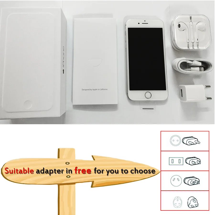 Дешево Разблокирована Apple iPhone 6 1 ГБ Оперативная память 4.7 дюймов iOS Dual Core 1.4 ГГц 16 64 128 ГБ встроенная память 8.0 МП Камера 3G WCDMA 4 г LTE использовать мобильн...