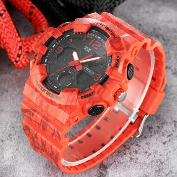 

NEW OHSEN Fashion Quartz Digital Watch Men LED Analog Man Army Wristwatches Camouflage Red Rubber Band Swim Sport Watch Relogios