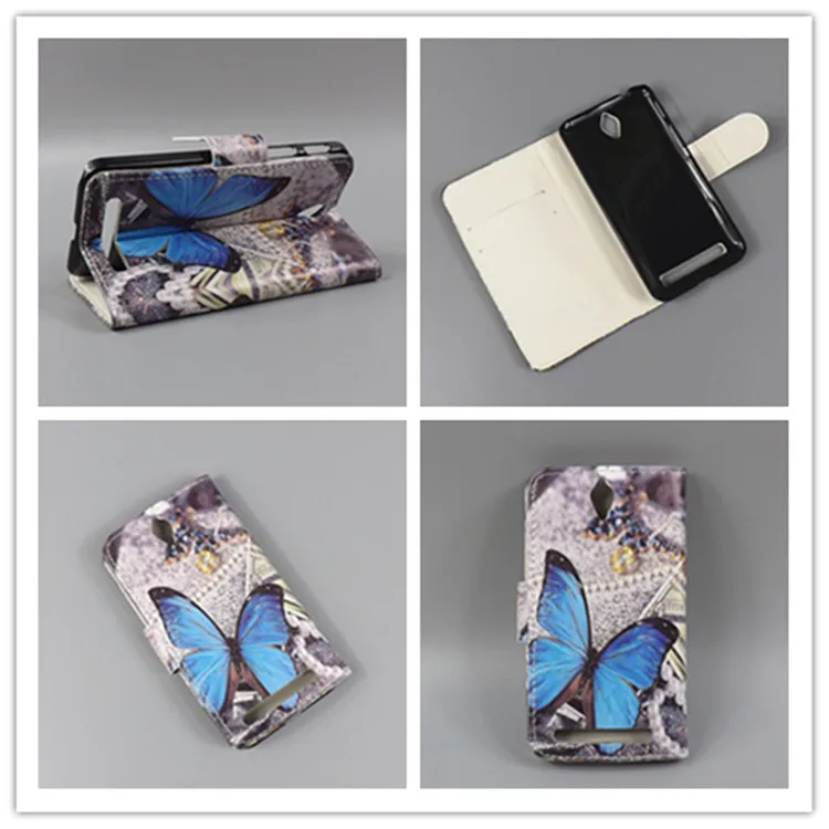 

New Butterfly Flower Flag Designer Wallet Flip Stand Book Cover Case for ASUS ZenFone C ZC451CG ZC 451 CG Z007 4.5 inch