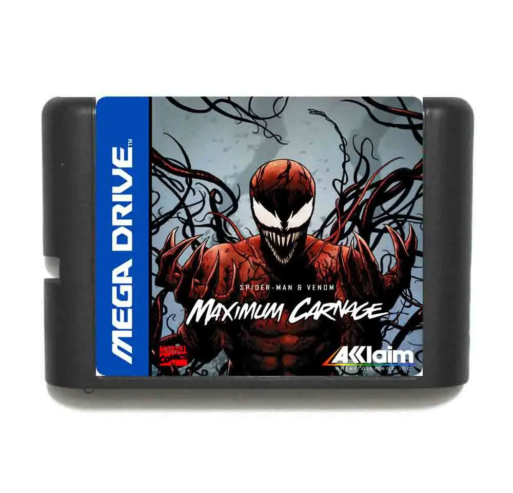 Человек-паук Максимальная Carnage 16 бит MD игровая карта с розничной коробкой для sega Mega Drive/Genesis