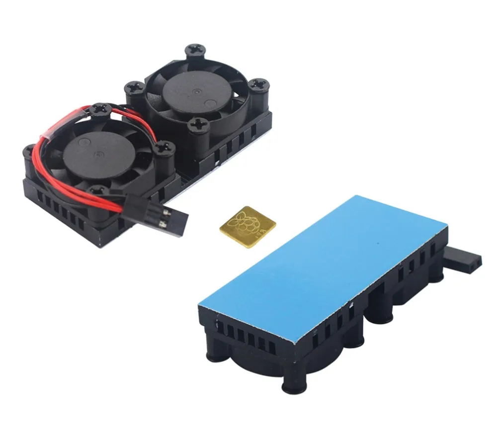 

New Dual Fan/Fan with Heat Sink Two Optional Double Cooling Fan for Raspberry Pi 3 Model B+ / 3 Model B