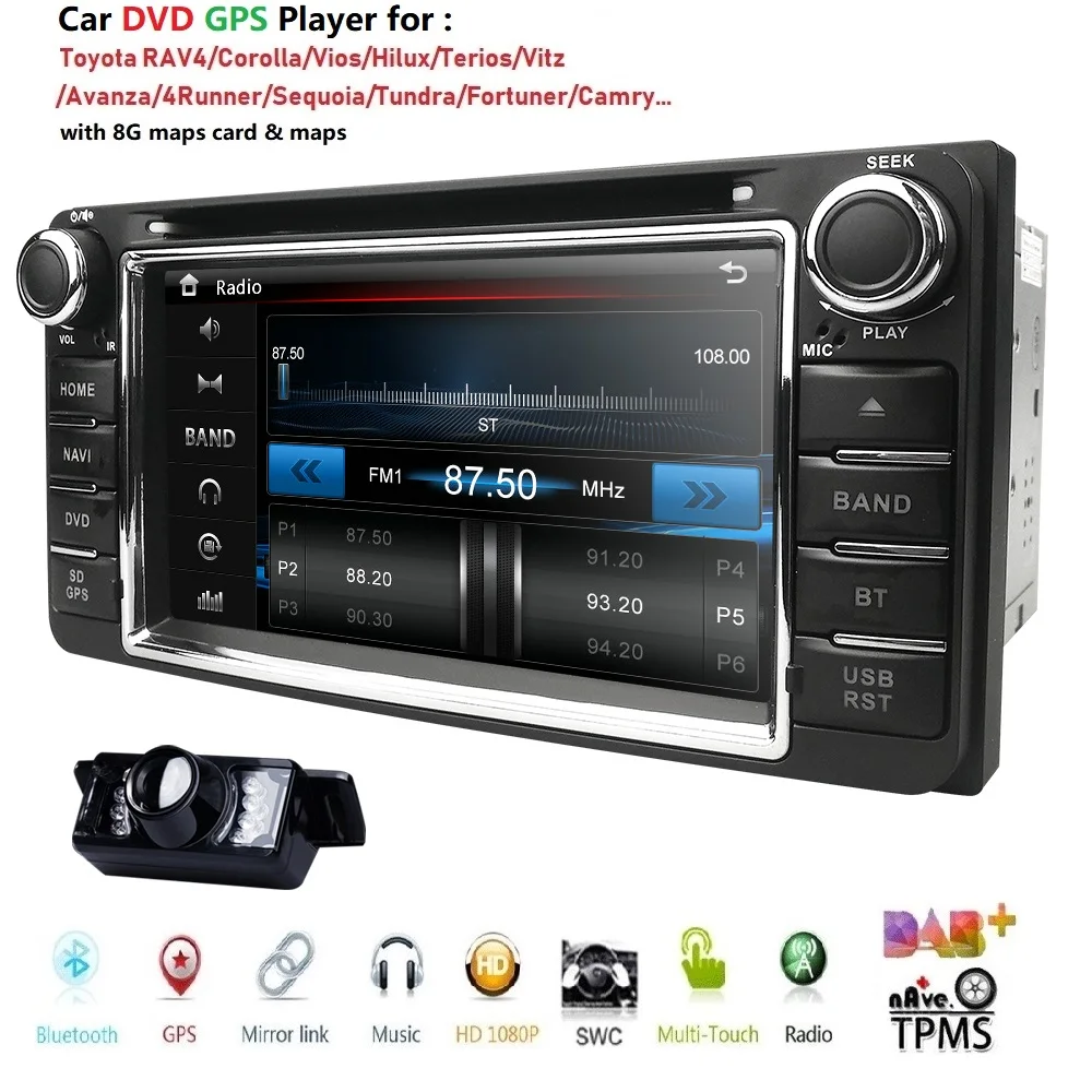 Excellent 2 DIN car dvd gps for toyota hilux prado corolla camry rav4 yaris Vios directions 2003-2008 SWC RDS BT SD Mirror-Link CAM MAP CD 2 Excellent 2 DIN car dvd gps for toyota hilux prado corolla camry rav4 yaris Vios directions 2003-2008 SWC RDS BT SD Mirror-Link CAM MAP CD 2