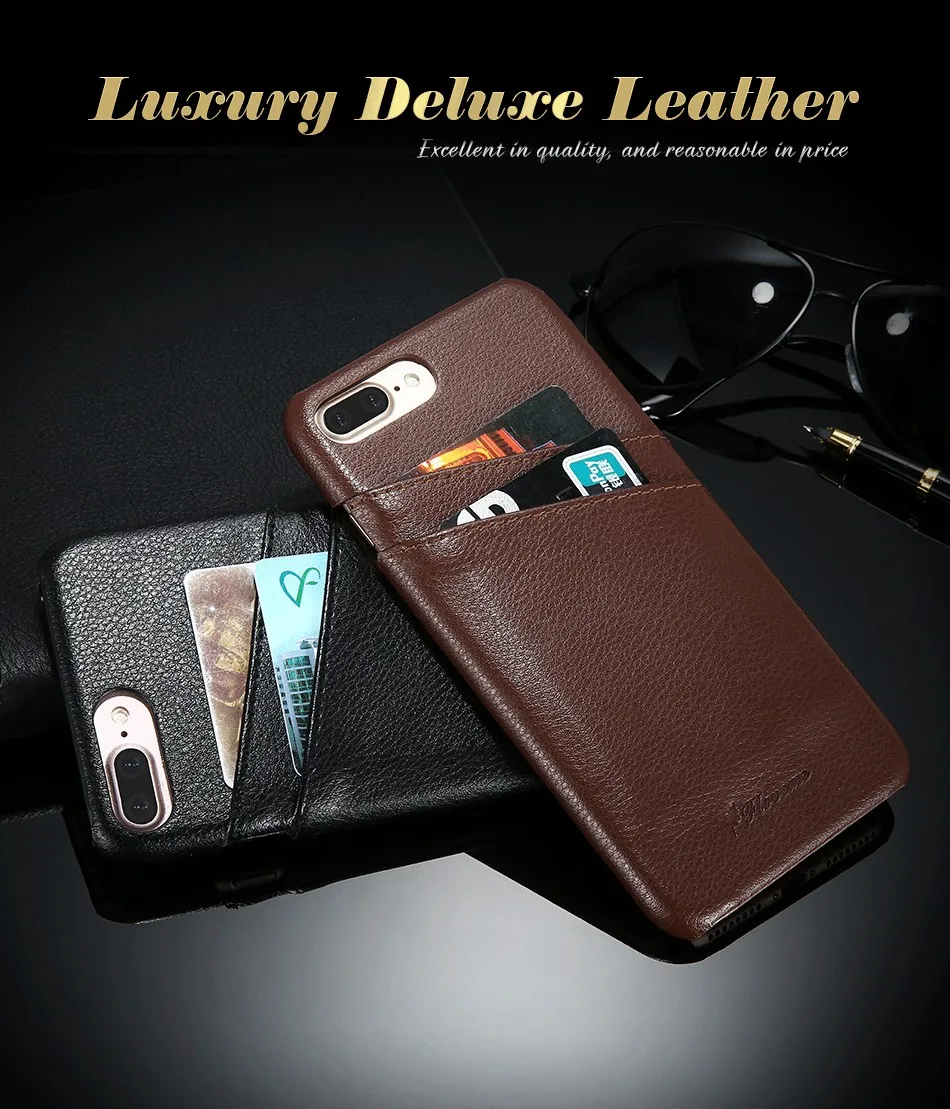 genuine leather card slot case for iPhone 6 6s Plus 7 7 Plus (1)