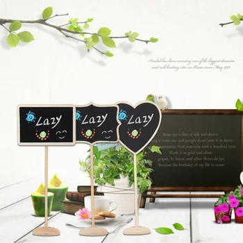 

12pcs/Lot Rectangle Mini Blackboard Chalkboard Wordpad Message Board Holder Clip On A Stick Stand Wedding Table Decoration