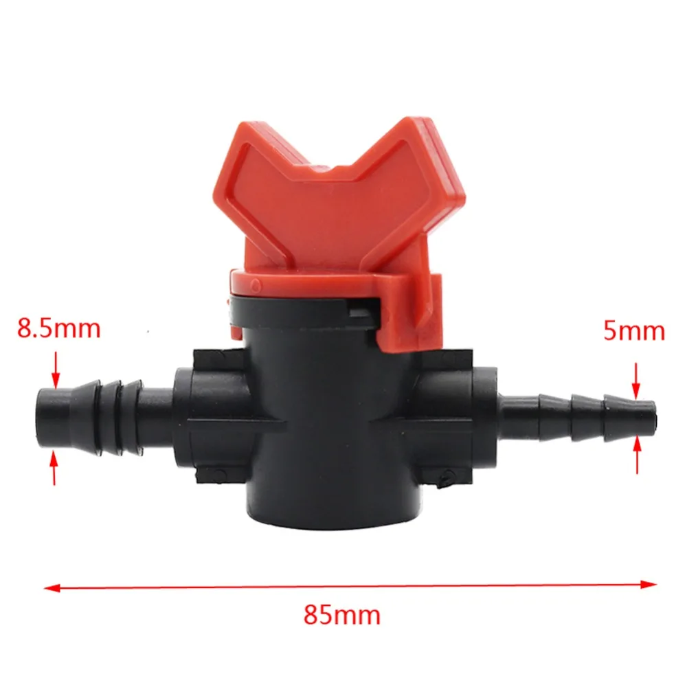 8 мм до 4 мм водяной клапан с барбом садовый полив кран разъемы теплицы капельного орошения фитинги 3 шт