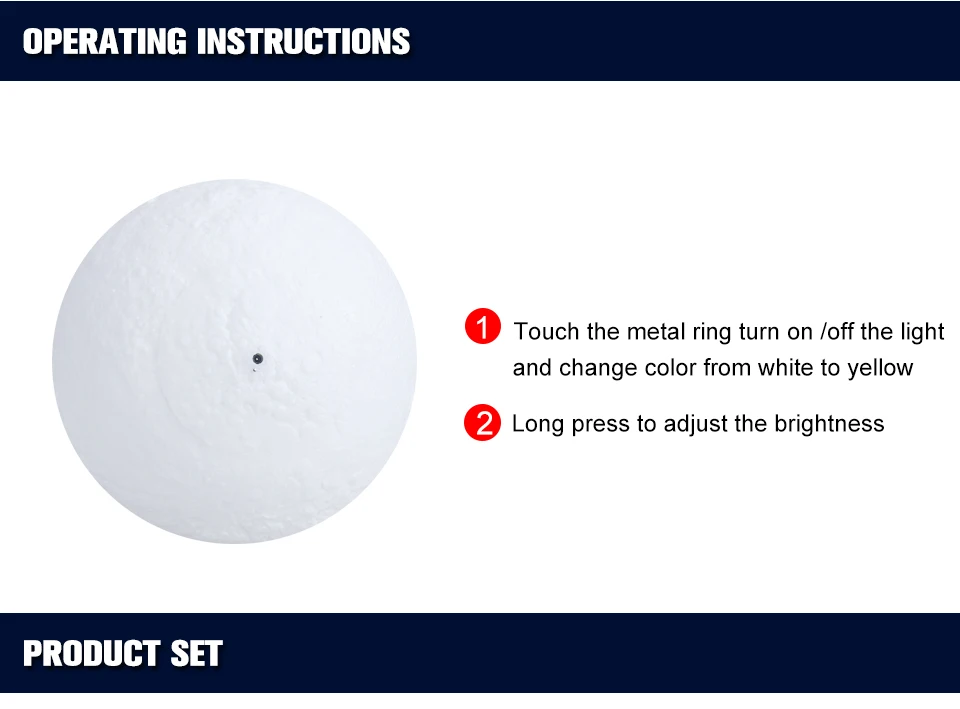 USB Rechargeable 3D LED Moon Night light (8)