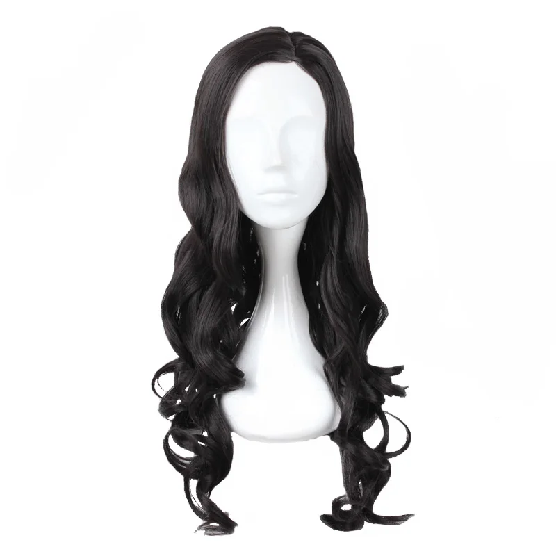 

MCOSER 70cm Long Synthetic Wavy Burhundy Halloween Cosplay Wig Black Color 100% High Temperature Fiber WIG-016T