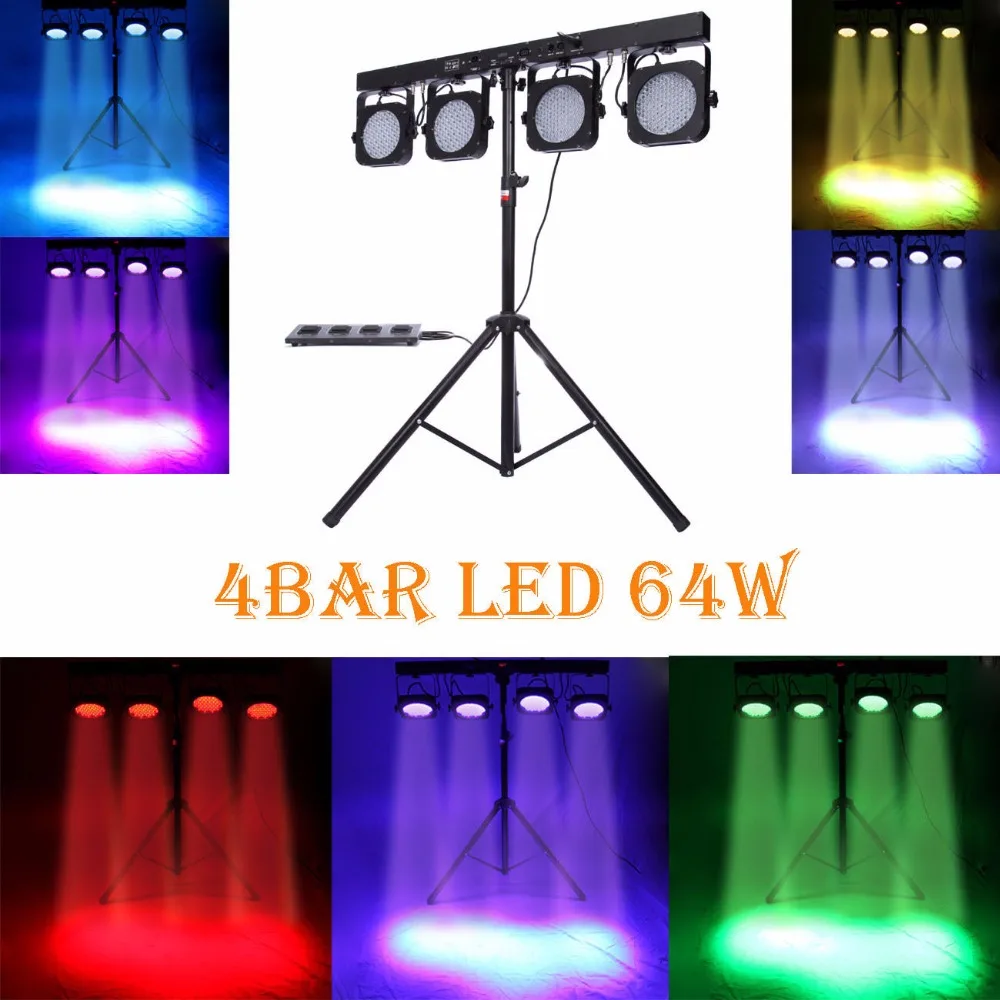 ship from usa 4 bar dmx led wash rgb par 64 stage light 4 par led lights