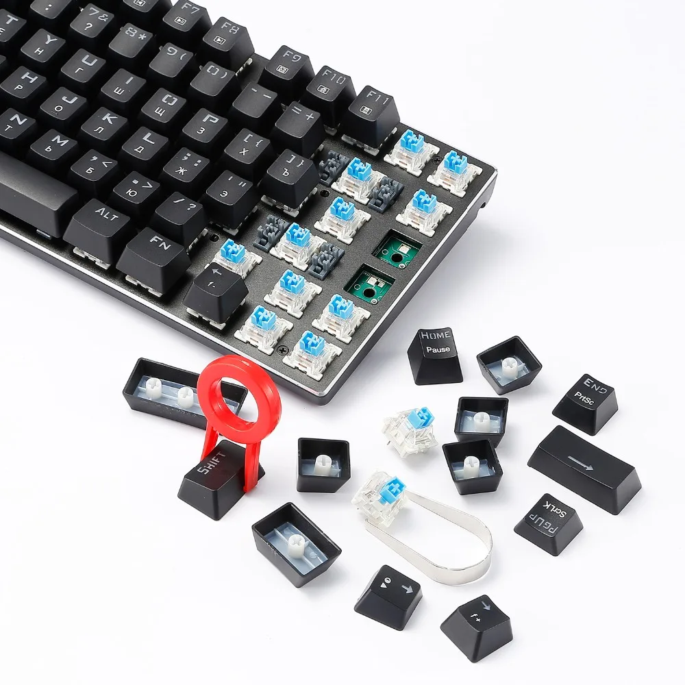 Z88 Tenkeyless RGB механическая клавиатура русские Letters Clicky переключатель компактная металлическая верхняя панель 81 клавиша клавиатура для геймера Typist