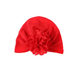 Шляпка для Девочки Малыш принцесса цветок кепки прочный мягкий хлопок капот зимняя шапка индийский тюрбан Boho Стиль головы обёрточная