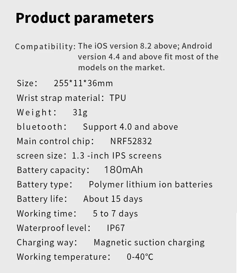 Z01 Smartwatch IP67 Waterproof Wearable Device Bluetooth Pedometer Heart Rate Monitor Color Display Smart Watch For AndroidIOS (18)