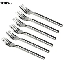 Fourchettes de Table en acier inoxydable, 8,25 pouces, à Long manche, en argent, pour Steak occidental, service de Table coréen, 2/6/10 pièces