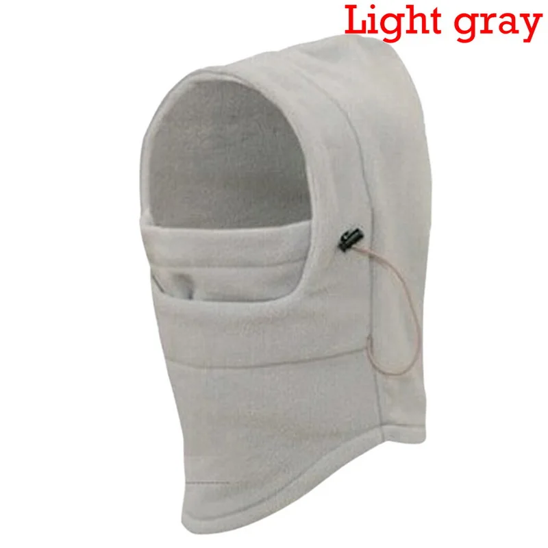 OEAk Зимняя мода 6 в 1 теплая Балаклава Шарф лицо Шеи Шапка капюшон маска шлем флис маска капюшон - Цвет: Light Gray