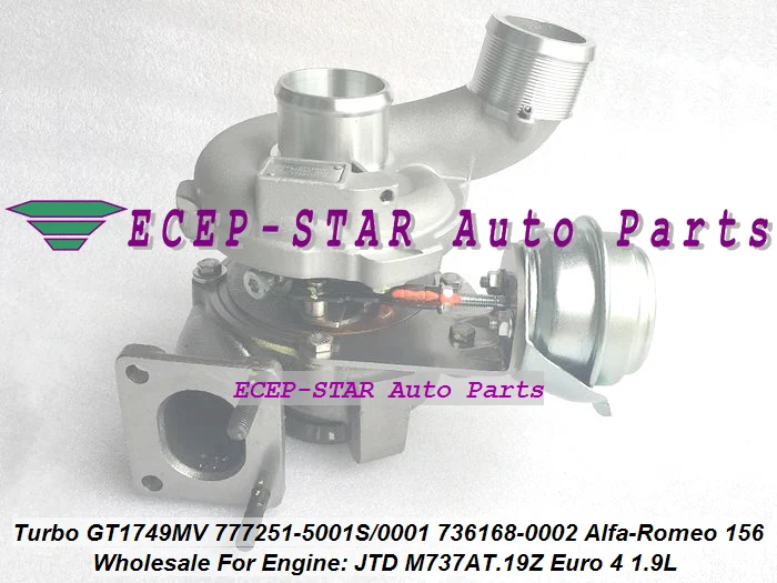 

Turbo GT1749MV 777251-5001S 777251 736168 736168-0002 55188690 53039700102 For Lancia Lybra 05 192A8000 M737AT19Z 1.9L JTD 120HP